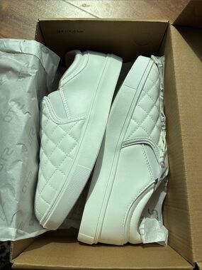 Classic Quilted Slip-On Sneakers - White